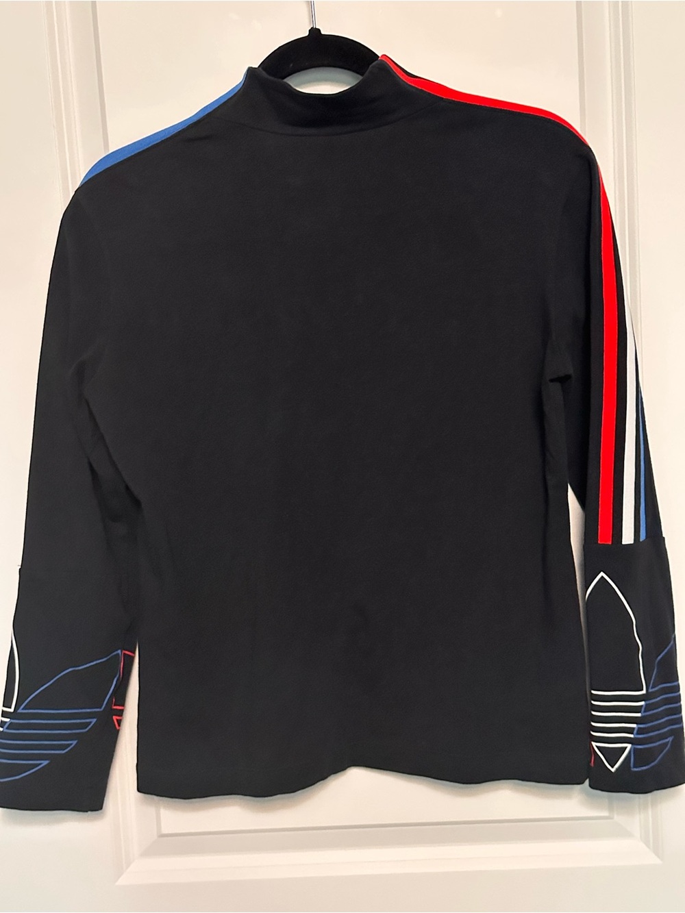 Adidas Originals Adicolor Tricolor Mock Neck Long Sleeve Top Black L GN2859 - Picture 3 of 10